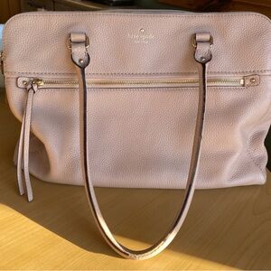 Kate Spade Cobble Hill Tote Bag leather Beige Taupe Handbag large neutral